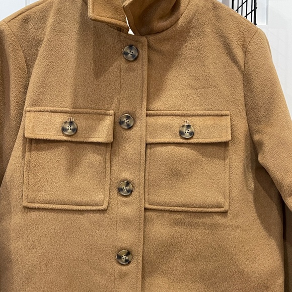 NEW Avec Les Filles Cropped Camel Jacket Medium Brown Autumn - Picture 3 of 8
